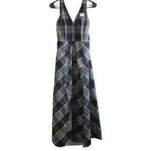 Anthropologie‎ Maeve Dress Womens 6 Halter Backless Plaid Halter Maxi Casual